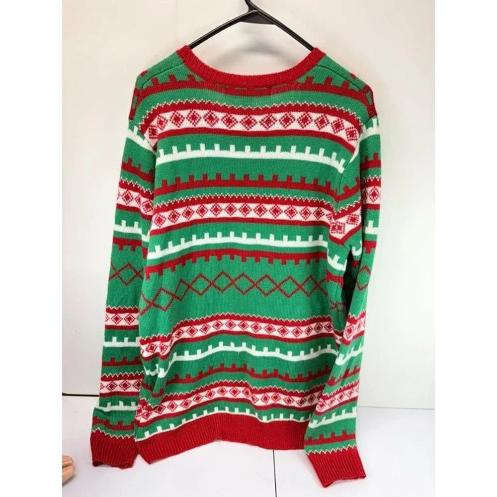 Jolly Sweaters Mens L Ugly Christmas Sweater Cats Meow
